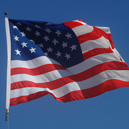 תמונה של דגל מתנופף ברוח על רקע שמיים כחולים